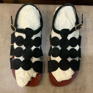 CHIE MIHARA Black Suede Women's Sandals